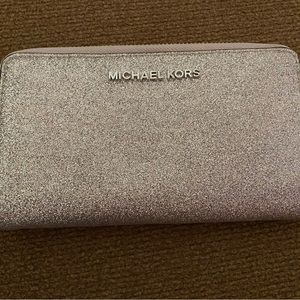 Michael Kors silver glitter wallet EUC